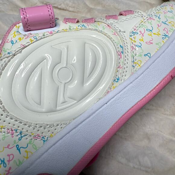Heelys Pink White Girls Double‎ Wheels Shoes Size Youth 4 - Picture 9 of 11